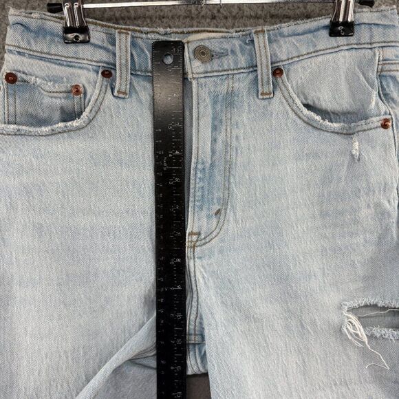 Abercrombie & Fitch High Rise 7" Dad Shorts Size 26 | Distressed Denim Cutoffs - Picture 6 of 11